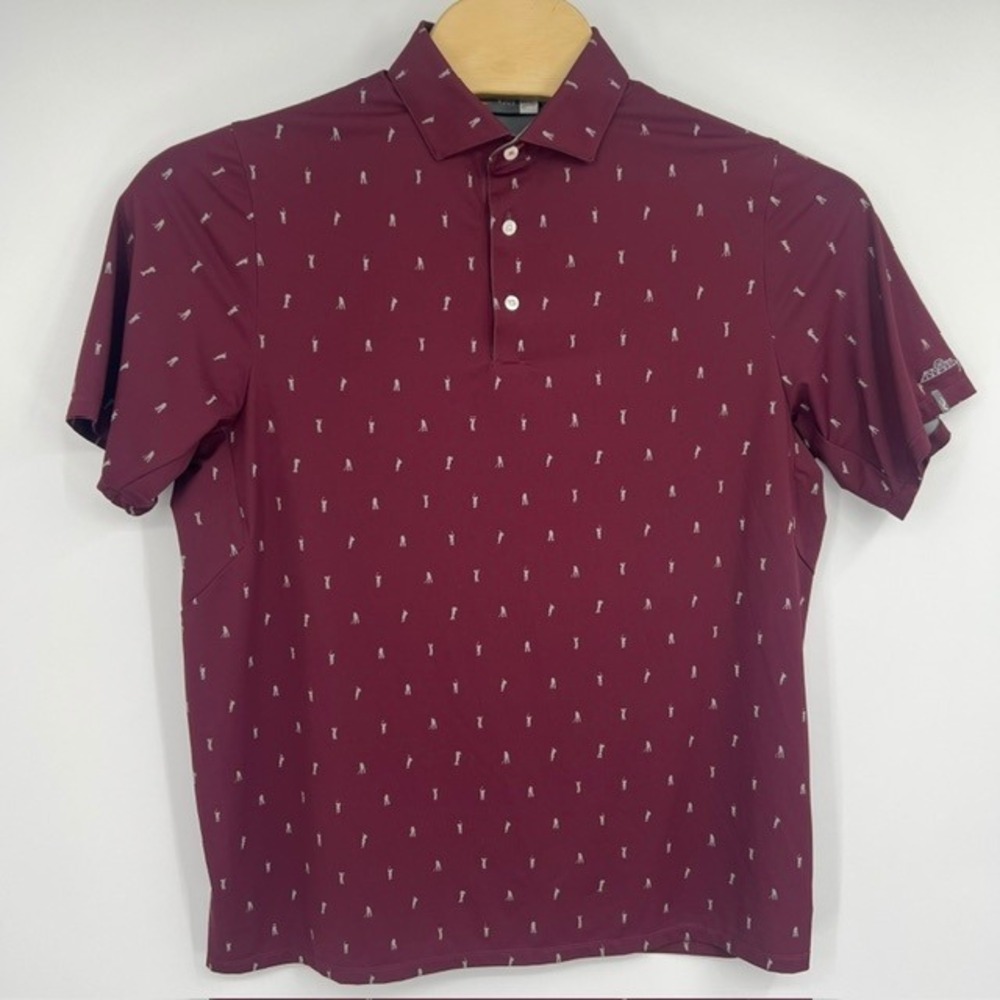 Kjus Men's XL Maroon Short Sleeve Golf Polo Shirt K00499 UPF 50+